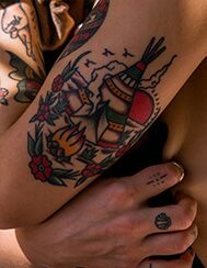 Detailbild eines Tattoos
