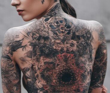 Detailbild eines Tattoos